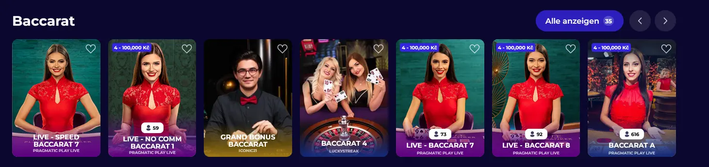 Live-Baccarat-Tisch von Evolution Gaming im Morospin Casino