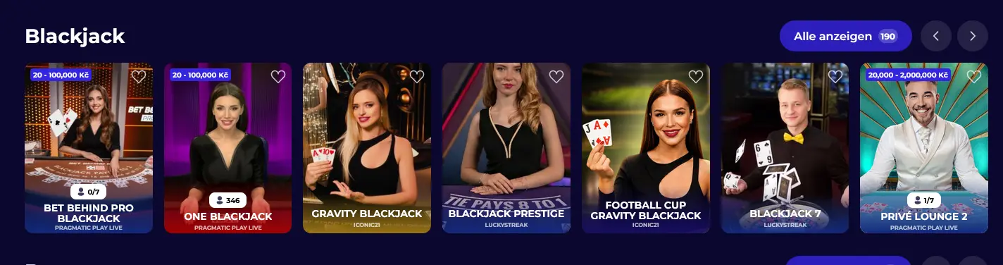 Live-Blackjack-Tisch im Morospin Casino mit unbegrenzter Spielerzahl
